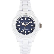 Tekday Children's Blue Sunray Dial White Plastic Strap Sport Watch