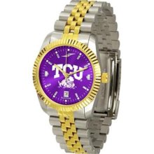 Texas Christian Horned Frogs TCU NCAA Mens 23Kt Executive Watch ...