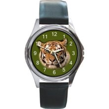 Tiger Unisex Round Metal Watch Gift model 24150676 - Gun Metal