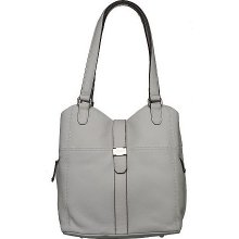 Tignanello Pebble Leather Tote Bag with Tab Closure - White - One Size