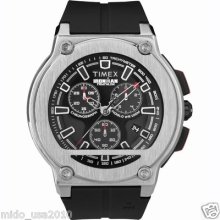 Timex Ironman Triathlon Steel Chronograph Watch - Resin Strap T5k354 Tag$164.95