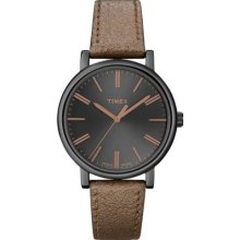 Timex Originals Easy Reader, Black Case And Dial, Rose Gold Metallic Strap - T2n