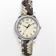 Timex Silver Tone Leather Watch - T2p088 - Women