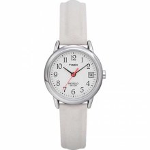 Timex Women's Easy Reader Quartz White Leather Strap Watch