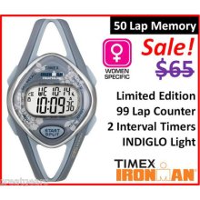 Timex Women's Ironman Triathlon Running Sport 50 Lap Sleek Mid Size Watch 5k378