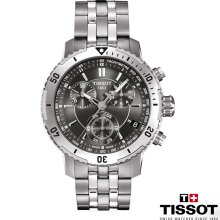 Tissot Men's 'PRS 200' Grey Chronograph Dive Watch (Tissot Men's PRS 200 gray Chronograph Dial Watch)