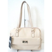 Tommy Hilfiger Cream Soft Faux Leather Satchel Handbag