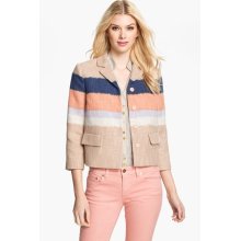 Tory Burch 'Austine' Crop Jacket Womens Ombre Combo