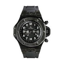 Toy Unisex Black Dial Band Quartz Analog Chronograph Watch Sm03bk