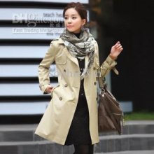 Trench Coat Autumn New Arrival Outerwear Slim Fashion Thin Long Para