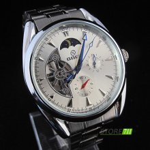 Trendy Mens Automatic Mechanical Movement Analog Steel Wrist Watch Hot