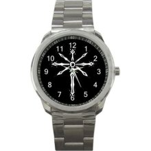 Tribal Art Cross Sport Metal Watch Iw567 - Stainless Steel - Gray - tribal