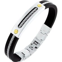 Triton Apollo Stainless Steel Bracelet with Cable Inlay