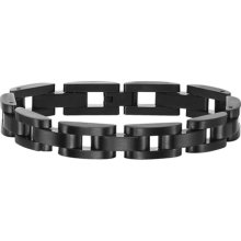 Triton Black Stainless Steel Link Bracelet