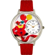 U-0210003 Happy Red Clown Watch in Silver