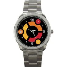 Ubuntu Linux Logo Computer Unisex Sport Metal Watch