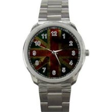 Union Jack Unisex Silver-Tone Sports Metal Watch 15