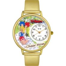 Unisex Cheer Mom Gold Leather and Goldtone Watch in Gold ...