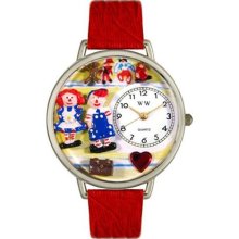 Unisex Raggedy Ann and Andy Navy Blue Leather and Silvertone Watc ...