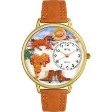 Unisex Ranch Tan Leather and Goldtone Watch in Gold ...