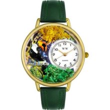 Unisex Toucan Hunter Green Leather and Goldtone Watch in Gold ...