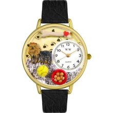 Unisex Yorkie Black Skin Leather and Goldtone Watch in Gold ...