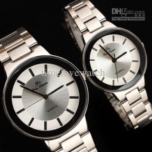 Valentine Gift 2pcs Valentine Silver-tone Quartz Lover Luxury Watch