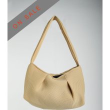 Vegan BEIGE handbag, fabric handmade shoulder bag, Cruelty Free, feminine shoulder bag - Netta - ON SALE 50% off (Regular price - 59USD)