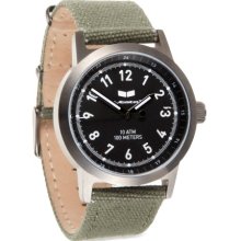 Vestal Alpha Bravo Canvas Watch, Army/Gun/Black