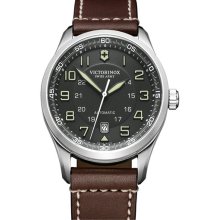 Victorinox Swiss Army 'Airboss' Automatic Leather Strap Watch