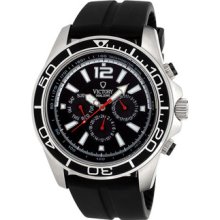 Victory Instruments V-earth Black Bezel Rubber Strap Chronograph Watch 5127-bbr