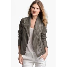 Vince Leather Scuba Jacket Womens Sage