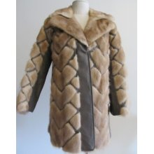 Vintage 1960's Mod Super-cool Brown & Sable Mink Fur And Leather Jacket M/l