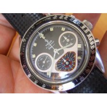 Vintage 70's Ss Yema Flygraf Pilot's Manual Chronograph Valjoux 7736 - Must See