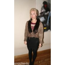 Vintage Brown Leather Jacket With Fur Collar Re Worked Gray Daisy Size 10