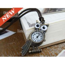 Vintage Fashion Women Watch Lovely Owl Vintage Pocket Watch Necklace