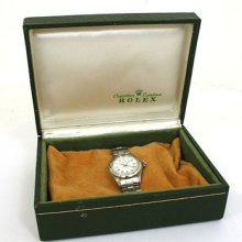 Vintage Rolex Oyster Perpetual Stainless Steel Ladies Wrist Watch W/ Box