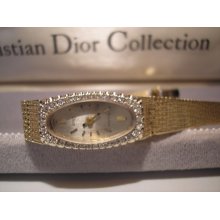 Vintage SOLID 14K Bulova 1cttw Diamond Watch Christian Dior 29.2g FREE USA S/H