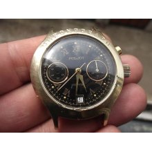 Vintage Soviet Mens Wristwatch Poljot - Strela Chronograph 3133 For Parts