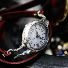 Vintage style Leather wrap watch Handmade Handcraft Bracelet watch 