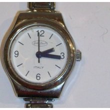 Watch Face For Italian Charm Bracelet, Needs battery, New - Stainless Steel - Silver