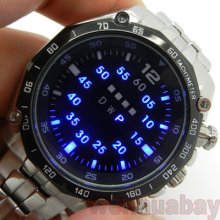 Waterproof Tvg Blue/color Led Watch Black/silver Diving Boy Mens Sports Gift Box