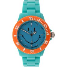 Wave Gear Smiley Happy Time Mens WGS-CBTQV01 Block Turquoise & Blue Analog Watch