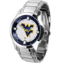 West Virginia Mountaineers Logo- Mens Titan Steel Watch