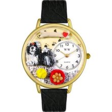 Whimsical Watches G-0130069 Whimsical Unisex Shih-Tzu Black Skin Leather Watch