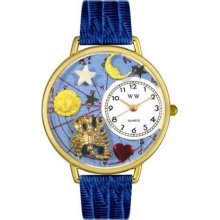 Whimsical Watches Gold Whims-G1810011 Unisex G1810011 Scorpio Royal Blue Leather Watch