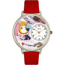 Whimsical Watches U-0510010 Whimsical Unisex Clogging Red Leather Watch