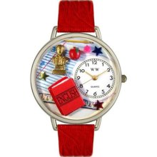 Whimsical Watches U-0640005 Whimsical Unisex English Teacher Red Leather Watch