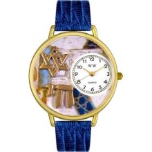 Whimsical Watches Unisex Star of David Gold Watch G0710008 Blue