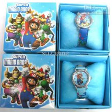 Wholesale 50 Pcs New Popular Cartoon Mario Watches With Boxes